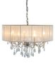 Chrome 5 Branch Chandelier With White Shade
