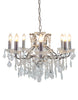 .8 branch large shallow crystal glass chandelier with chrome frame.