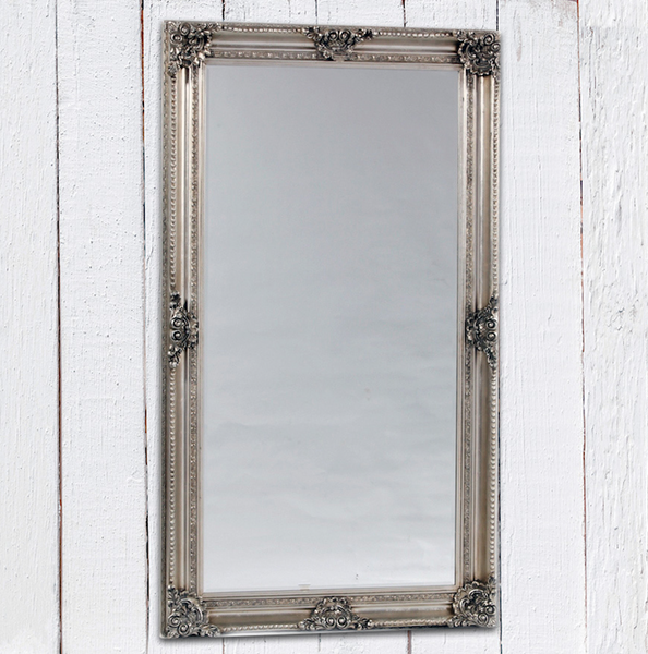 Mona - Extra Large Silver Rectangular Classic Mirror.