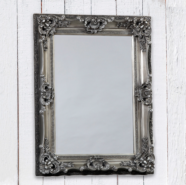 Massimo - Antique Silver Rectangular Regal Mirror.