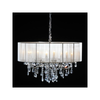 Laetitia. Chrome 8 Branch Chandelier With White Shade.