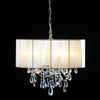 Lane: Chrome 5 Branch Chandelier With White Shade.