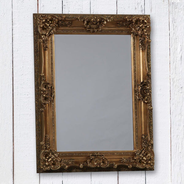 Martino. Antique Gold Rectangular Regal Mirror.